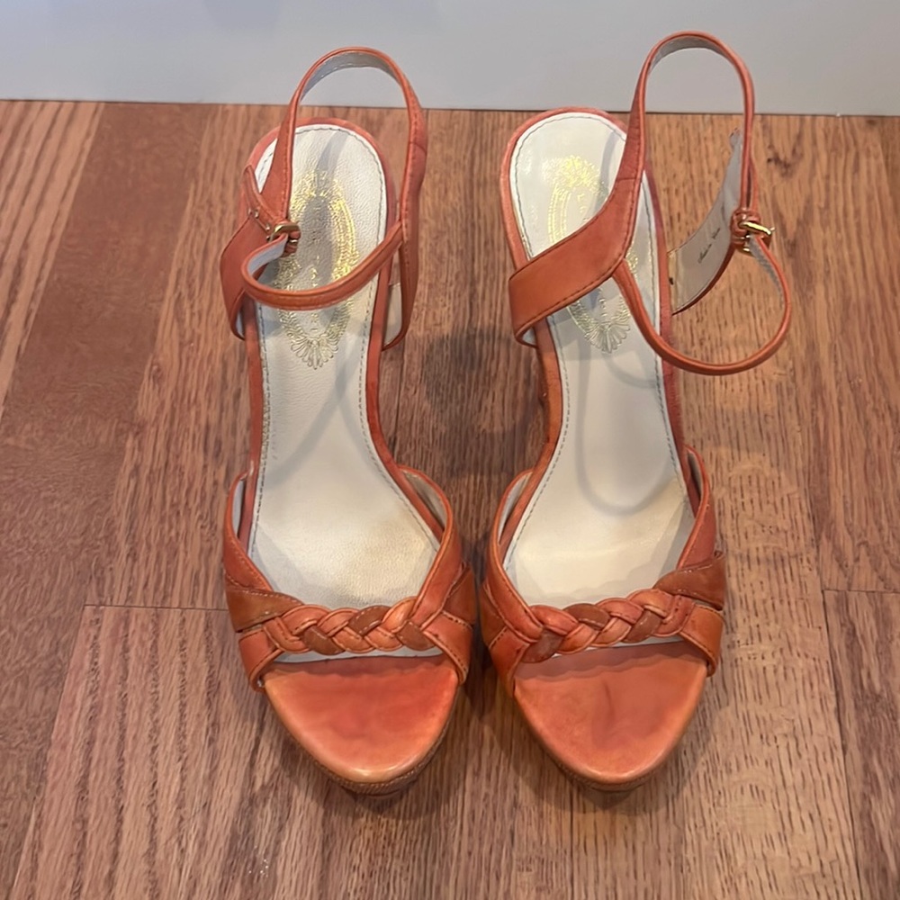 Elie Tahari orange heels